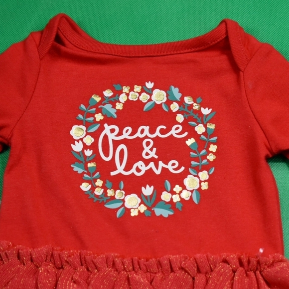 Baby Girls Cat & Jack Red Onesie (0-3M) - Picture 3 of 6